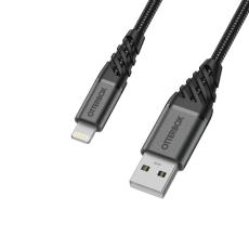 OtterBox OtterBox Premium 1m Lightning - USB-A Kabel Nylonfl&auml;tad Svart - Teknikhallen.se