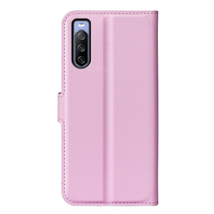 Bild 6,  Sony Xperia 10 IV Fodral Litchi Läder Ljus Rosa - Teknikhallen.se