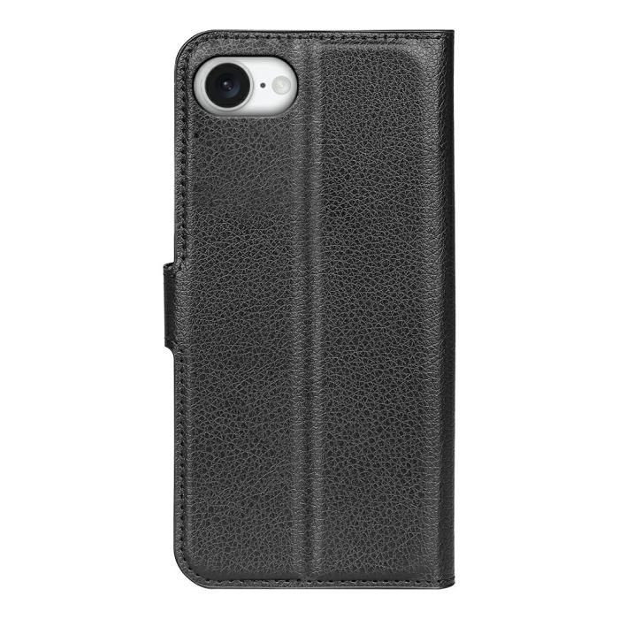 Bild 6,  iPhone 17e / 16e Fodral Litchi Läder Svart - Teknikhallen.se