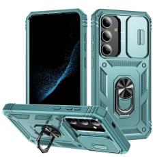  Galaxy S24 Plus Skal CamShield Ring Hybrid Armor Gr&aring;/Gr&ouml;n - Teknikhallen.se