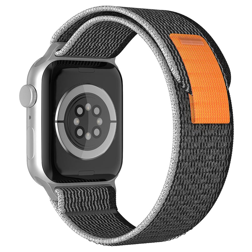 ColorPop Apple Watch 42/44/45/49 mm Armband Nylon Trail Loop Svart/Grå - Teknikhallen.se