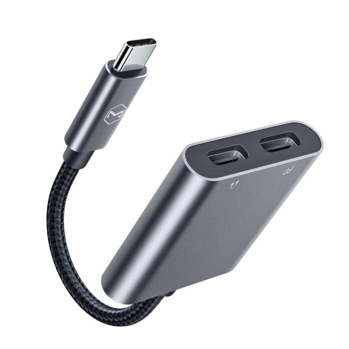 Bild 6, MCDODO Mcdodo PD 60W USB-C Splitter Ljudadapter, DAC Grå - Teknikhallen.se