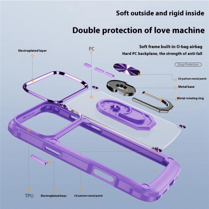 Bild 4,  iPhone 17 Pro Skal Shockproof Ring Hybrid Lila - Teknikhallen.se