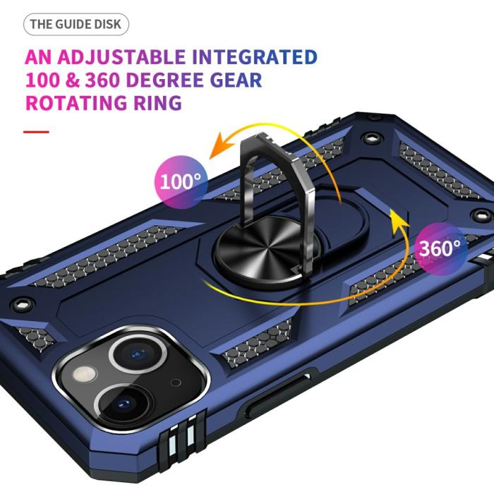 Bild 5,  iPhone 13 Mini - Shockproof Hybrid Ring Skal - Blå - Teknikhallen.se