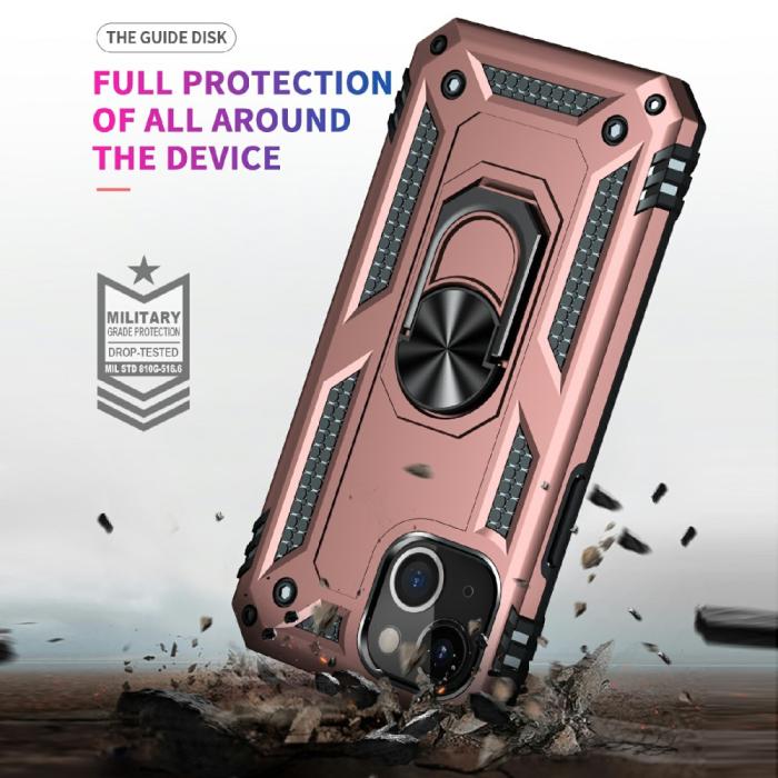 Bild 4,  iPhone 13 Mini - Shockproof Hybrid Ring Skal - Roséguld - Teknikhallen.se