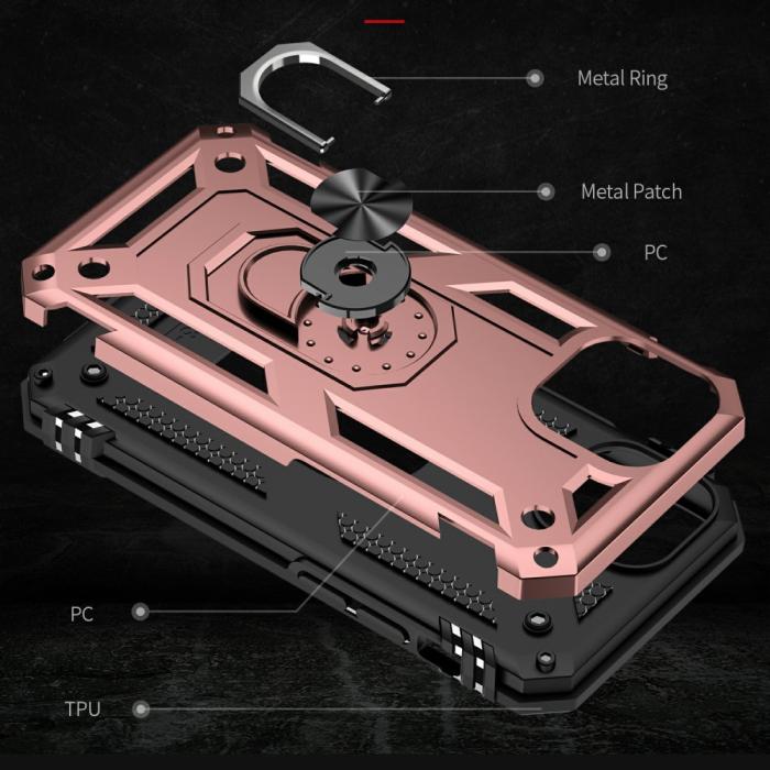 Bild 6,  iPhone 13 Mini - Shockproof Hybrid Ring Skal - Roséguld - Teknikhallen.se