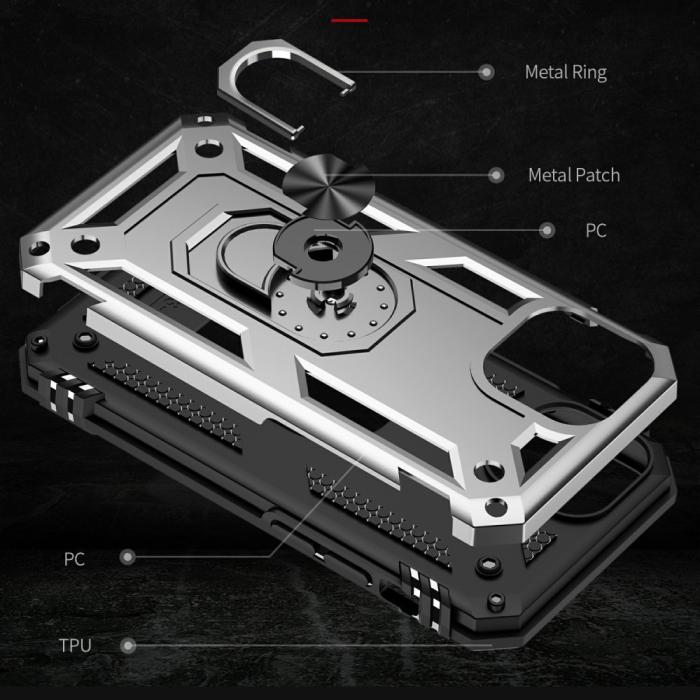 Bild 6,  iPhone 13 Mini - Shockproof Hybrid Ring Skal - Silver - Teknikhallen.se