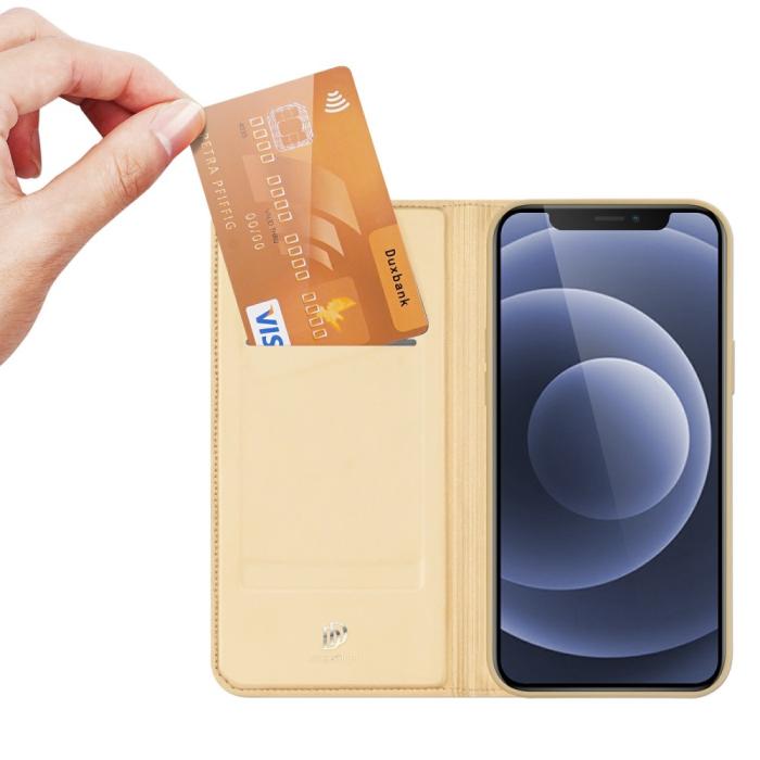 Bild 4, DUX DUCIS iPhone 13 Mini - DUX DUCIS Skin Pro Läder Fodral - Guld - Teknikhallen.se