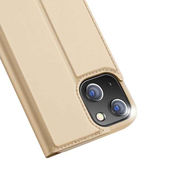 Bild 6, DUX DUCIS iPhone 13 Mini - DUX DUCIS Skin Pro Läder Fodral - Guld - Teknikhallen.se