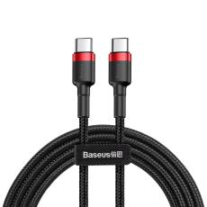 BASEUS BASEUS 60W 2m Type-C PD Fl&auml;tad Nylon Kabel - Svart/R&ouml;d - Teknikhallen.se