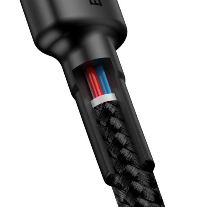 Bild 4, BASEUS BASEUS 60W 2m Type-C PD Flätad Nylon Kabel - Svart/Röd - Teknikhallen.se
