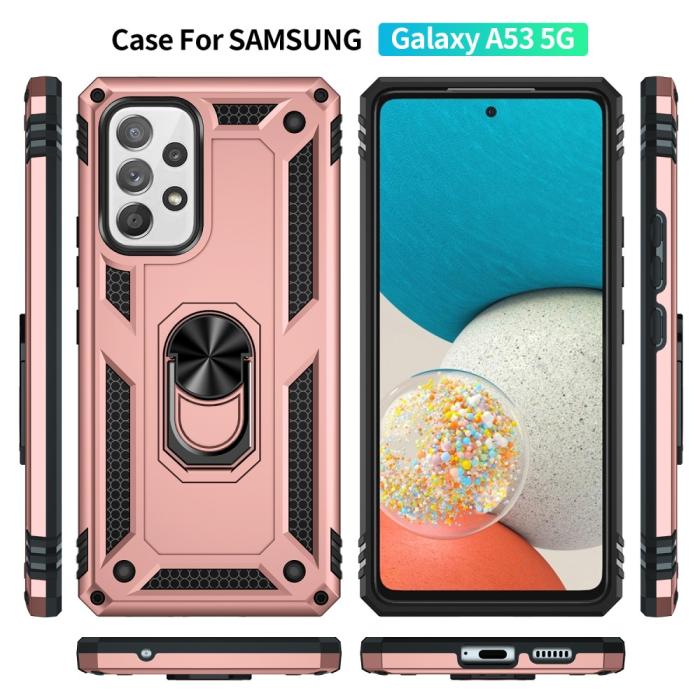 Bild 3,  Samsung Galaxy A53 5G Skal Armor Hybrid Ring Roséguld - Teknikhallen.se