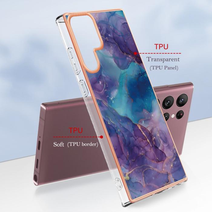 Bild 6,  Samsung Galaxy S23 Ultra Skal Marmor TPU Lila - Teknikhallen.se