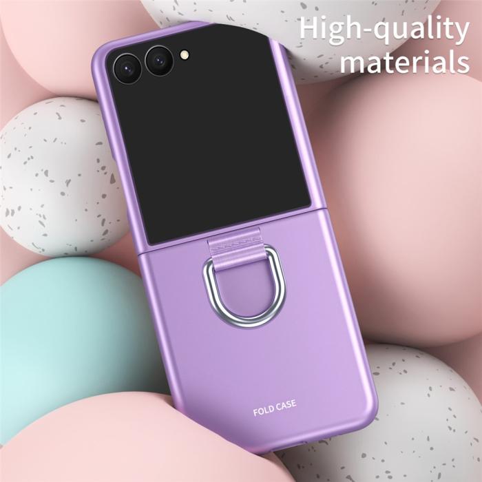 Bild 4,  Samsung Galaxy Z Flip 8 Skal med Ringhållare Gummerad PC Rosa - Teknikhallen.se
