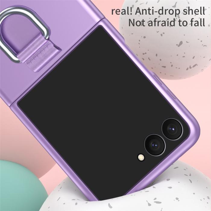 Bild 6,  Samsung Galaxy Z Flip 8 Skal med Ringhållare Gummerad PC Rosa - Teknikhallen.se