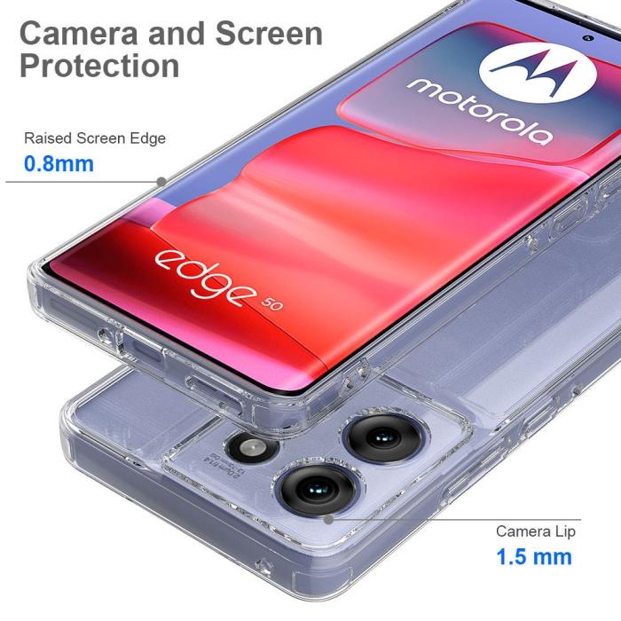 Bild 5,  Motorola Edge 50 Skal TPU / Akryl Shockproof Transparent - Teknikhallen.se