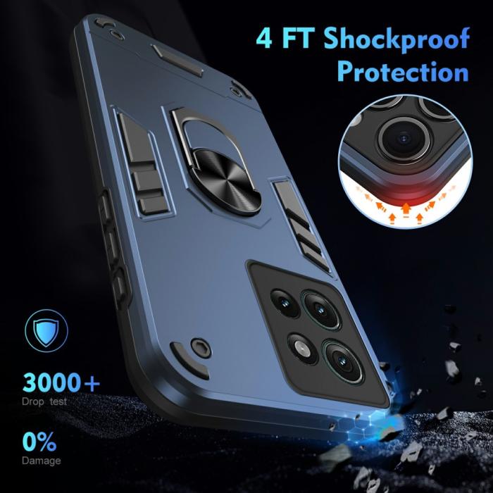 Bild 4,  Motorola Edge 50 Skal Hybrid Armor Ring Blå - Teknikhallen.se