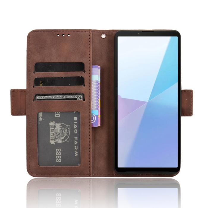Bild 3,  Sony Xperia 10 VI Fodral Med Avtagbart Kortfodral Brun - Teknikhallen.se