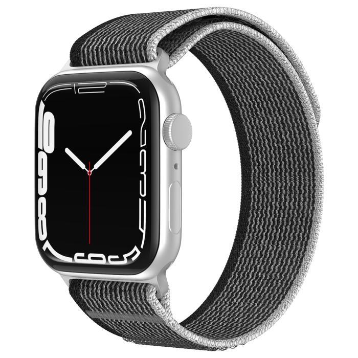 Bild 2, ColorPop Apple Watch 38/40/41/42 mm Armband Nylon Trail Loop Svart/Grå - Teknikhallen.se