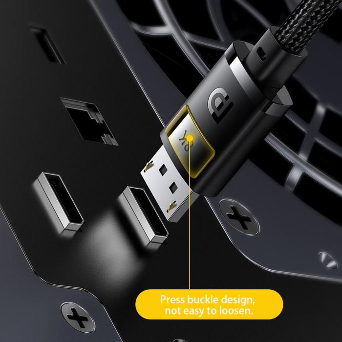 Bild 4, BASEUS Baseus DP DisplayPort Hane Kabel 3m, 8K Stöd Svart - Teknikhallen.se