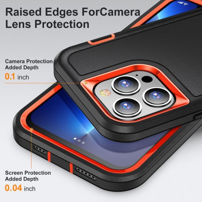Bild 5,  iPhone 14 Pro Max Skal 3in1 Shockproof Xtreme Svart/Orange - Teknikhallen.se