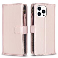  iPhone 15 Pro Fodral 9-Kort Multifunktionell Ros&eacute;guld - Teknikhallen.se