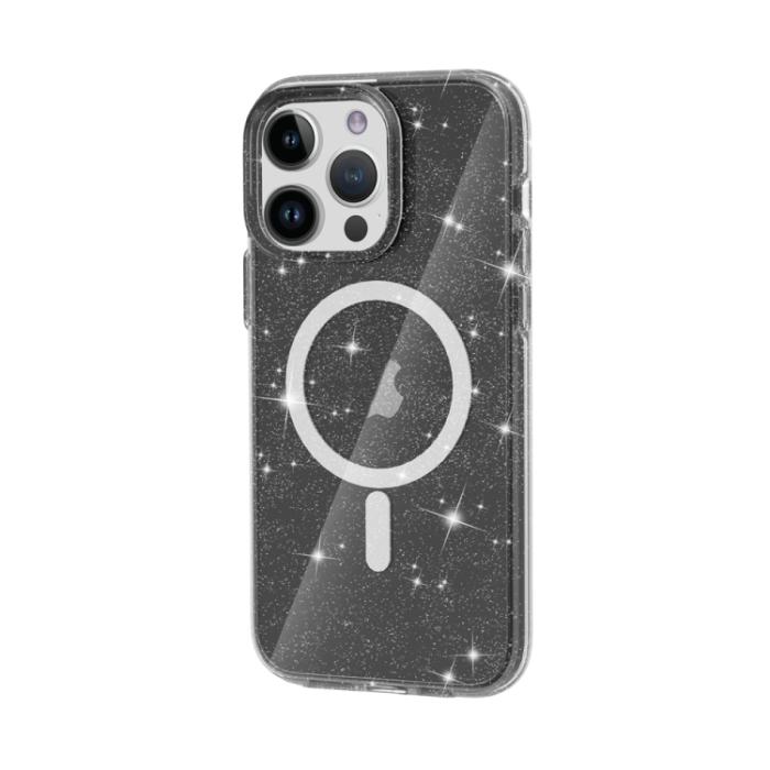 Bild 4,  iPhone 15 Pro Skal MagSafe Glitter Hybrid Svart - Teknikhallen.se