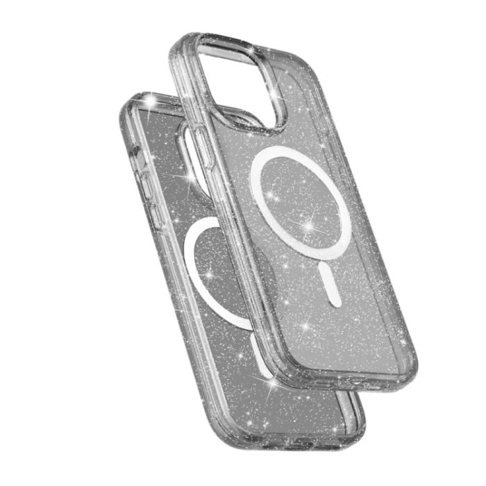 Bild 5,  iPhone 15 Pro Skal MagSafe Glitter Hybrid Svart - Teknikhallen.se