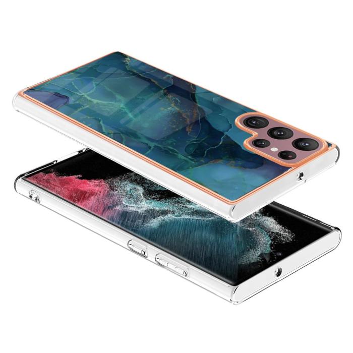 Bild 3,  Samsung Galaxy S23 Ultra Skal Marmor TPU Grön - Teknikhallen.se