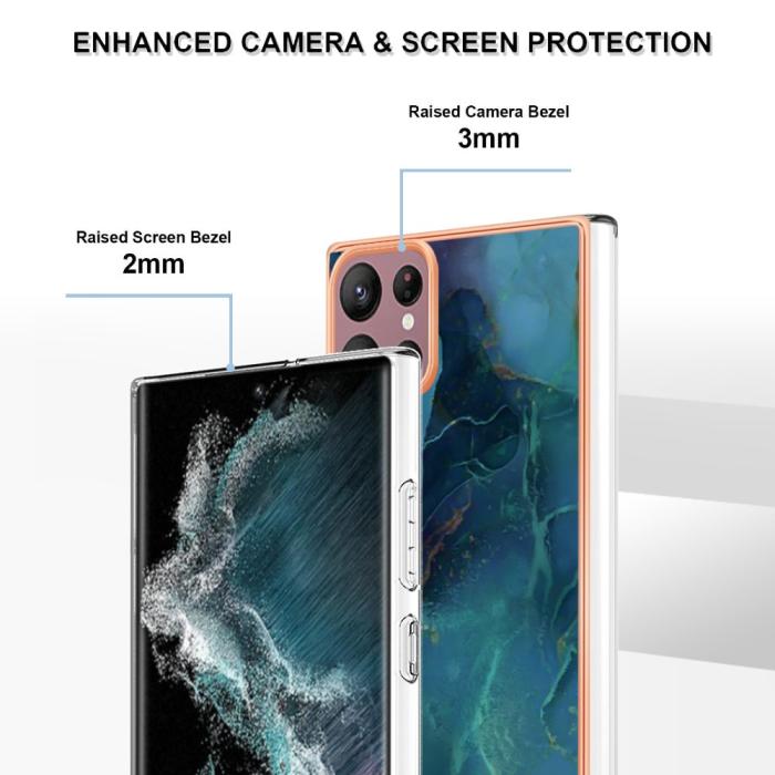Bild 4,  Samsung Galaxy S23 Ultra Skal Marmor TPU Grön - Teknikhallen.se