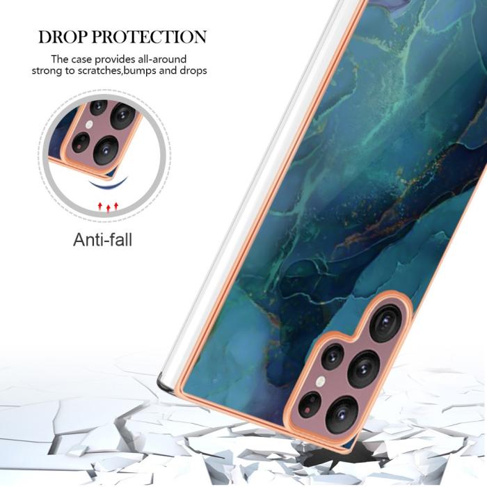 Bild 5,  Samsung Galaxy S23 Ultra Skal Marmor TPU Grön - Teknikhallen.se