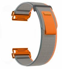  Klockarmband 26 mm Nylon Loop Gr&aring;/Orange - Teknikhallen.se