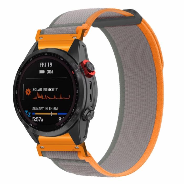Bild 2,  Klockarmband 26 mm Nylon Loop Grå/Orange - Teknikhallen.se