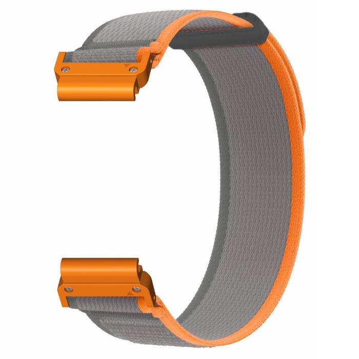 Bild 3,  Klockarmband 26 mm Nylon Loop Grå/Orange - Teknikhallen.se