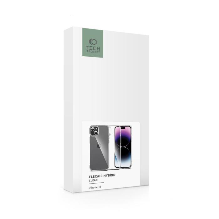 Bild 6, Tech-Protect Tech-Protect iPhone 15 Skal FlexAir Hybrid Transparent - Teknikhallen.se
