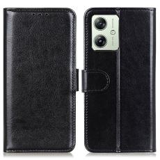  Motorola Moto G54 5G Fodral Crazy Horse L&auml;der Svart - Teknikhallen.se