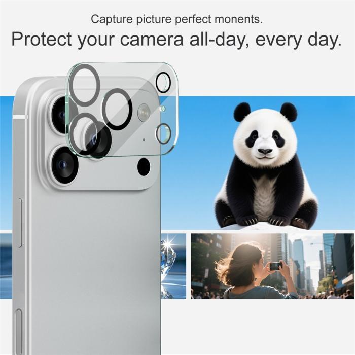 Bild 5, IMAK IMAK iPhone 17 Pro Linsskydd Black Rings Härdat Glas - Teknikhallen.se
