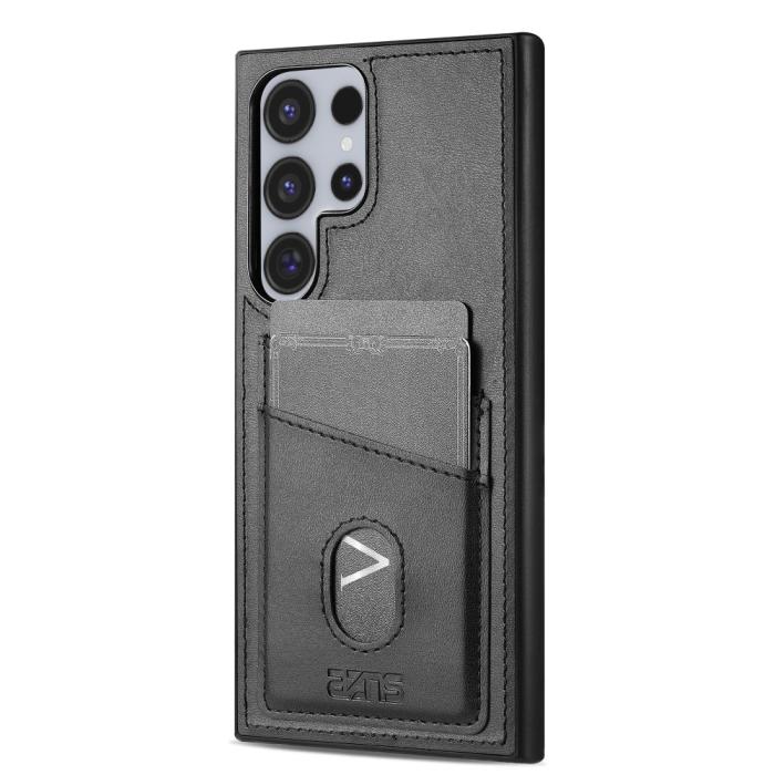 Bild 2, AZNS AZNS Samsung Galaxy S25 Ultra Skal Med Kortfack Läder Svart - Teknikhallen.se
