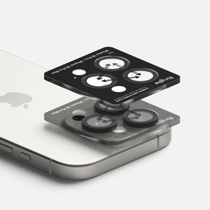 Bild 4, Ringke Ringke iPhone 16 Pro / 16 Pro Max 2-PACK Linsskydd Svart - Teknikhallen.se