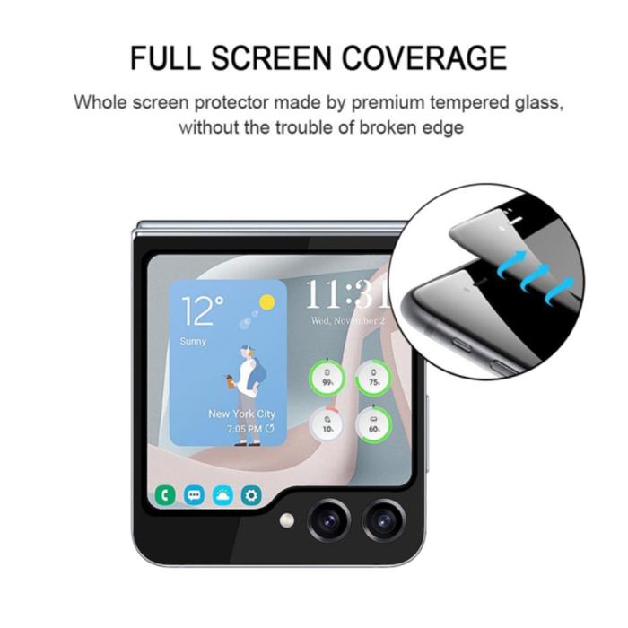 Bild 3,  Galaxy Z Flip 6 / 7 FE Skärmskydd Härdat Glas - Teknikhallen.se