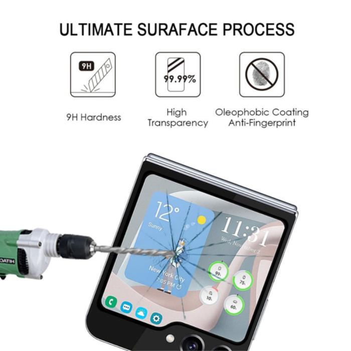 Bild 6,  Galaxy Z Flip 6 / 7 FE Skärmskydd Härdat Glas - Teknikhallen.se