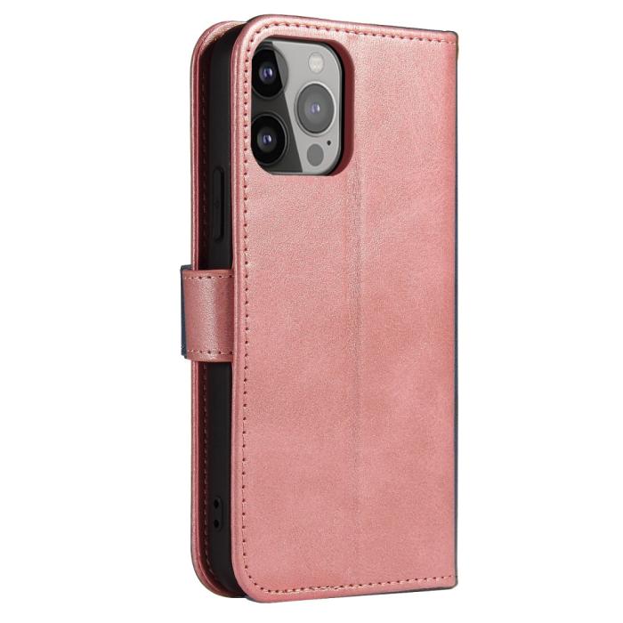 Bild 3,  iPhone 13 Pro Plånboksfodral Läder Roséguld - Teknikhallen.se