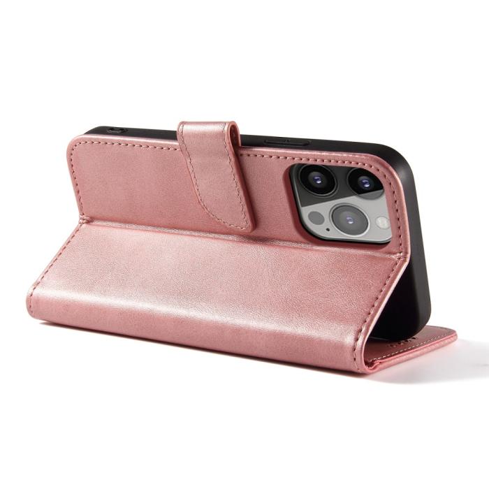 Bild 5,  iPhone 13 Pro Plånboksfodral Läder Roséguld - Teknikhallen.se