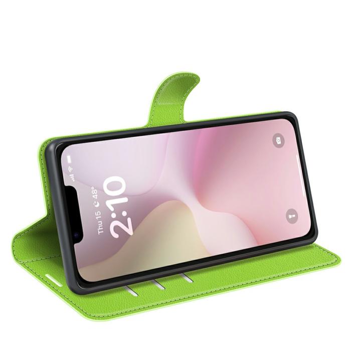 Bild 3,  iPhone 17e / 16e Fodral Litchi Läder Grön - Teknikhallen.se