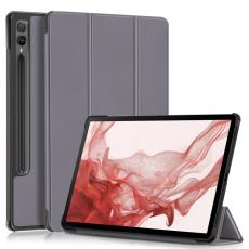  Samsung Galaxy Tab S9 Plus Fodral L&auml;der Gr&aring; - Teknikhallen.se
