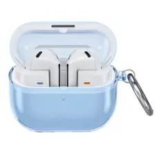  Samsung Galaxy Buds 3/3 Pro Skal Karbinhake TPU Bl&aring; - Teknikhallen.se