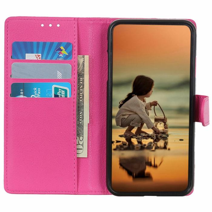 Bild 2,  Motorola Moto E22i Fodral Litchi Läder Rosa - Teknikhallen.se