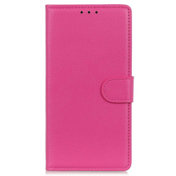 Bild 6,  Motorola Moto E22i Fodral Litchi Läder Rosa - Teknikhallen.se