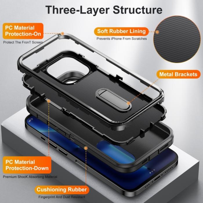 Bild 4,  iPhone 14 Pro Max Skal 3in1 Shockproof Xtreme Svart - Teknikhallen.se