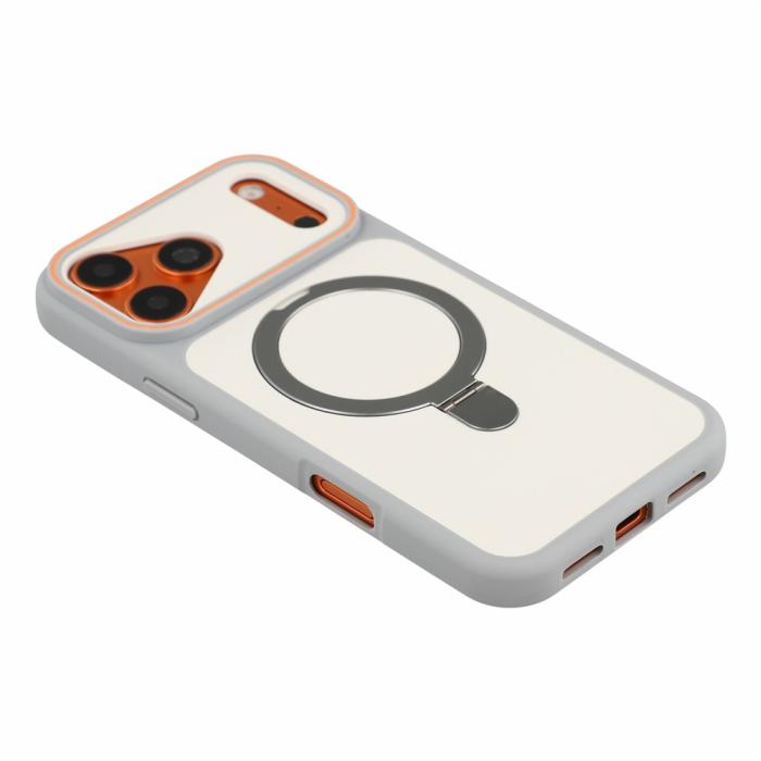 Bild 4,  iPhone 18 Pro / 17 Pro Skal MagSafe Stativ 2-färg Hybrid Grå - Teknikhallen.se